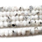 White Moonstone Black Specks Faceted Rondelle Beads 3x5mm 4x7mm 5x8mm 15.5" Strand