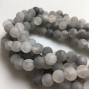 cloudy quartz matte round beads 