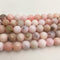 large hole pink opal smooth round beads