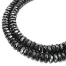 Black Onyx Faceted Rondelle Beads Size 4x9.5mm Approx 13.5" Strand