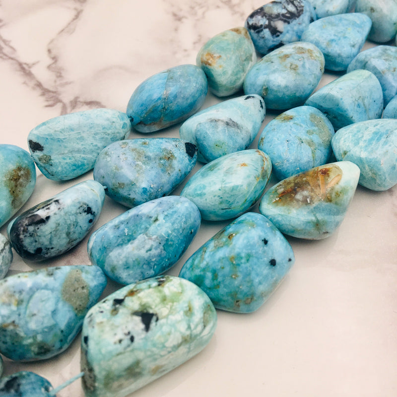 natural blue opal nugget beads