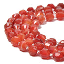 Red Stripe Agate Prism Cut Double Point Beads Size 7x8mm 15.5'' Strand