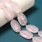 Natural Rose Quartz Smooth Oval Beads Size 25x35mm 15.5'' Strand