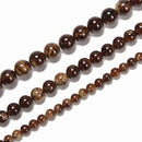 Natural Brown Green Garnet Smooth Round Beads Size 6mm 8mm 10mm 15.5'' Strand