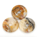 natural yellow crazy agate donut circle pendant