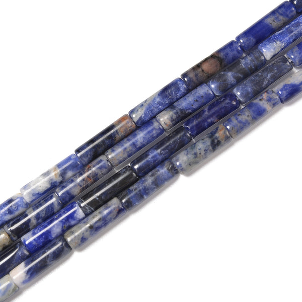 Natural Sodalite Cylinder Tube Beads Size 4x13mm 15.5'' Strand