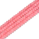 Chinese Pink Opal Faceted Rondelle Beads Size 4x6mm 15.5'' Strand