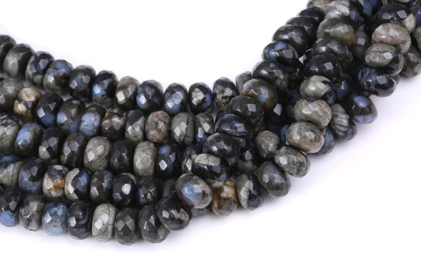 natural gray opal faceted rondelle beads 