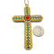 Cloisonne Christmas Tree Ornament Crucifix Cross 3.75 x 4" Wide Sold Per Piece