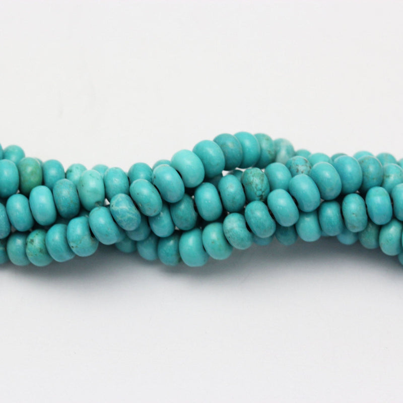 large hole blue turquoise beads smooth rondelle beads