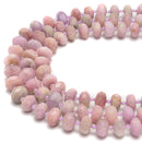 Natural Kunzite Faceted Rondelle Beads 7x13-9x14mm 15.5'' Strand