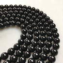 large hole black onyx smooth round beads