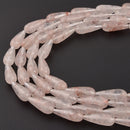 Pink Quartz Faceted Teardrop Beads Size 8x20mm 15.5" Strand