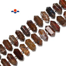 Pietersite Graduated Center Drill Faceted Points Beads Size 13-30mm 15.5'' Str