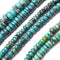 Natural Turquoise Smooth Rondelle Beads 3x5mm 4x6mm 4x8mm 5x10mm 15.5" Strand
