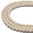 Beige Color Lava Rock Stone Round Beads Size 6mm 8mm 10mm 15.5" Strand