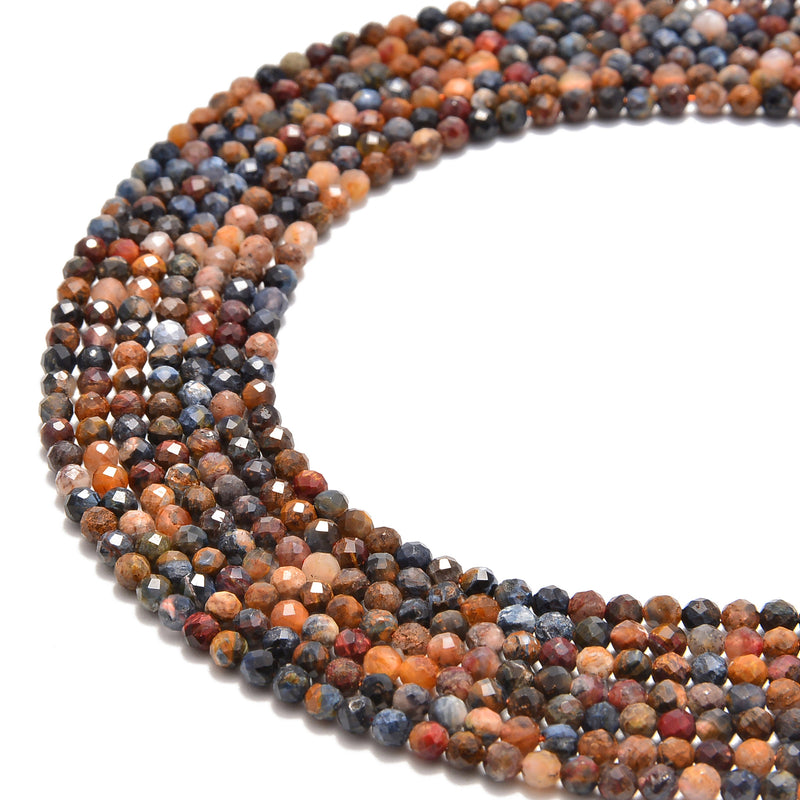 pietersite faceted round beads