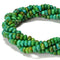 Dark Green Turquoise Smooth Rondelle Beads Size 6x8mm 15.5'' Strand