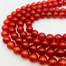 carnelian smooth round beads 