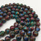 multi color mosaic quartz smooth round beads