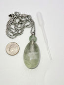 Green Fluorite Nugget Shape Perfume / Oil Bottle Necklace Size Approx 20x40mm