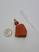 Red Poppy Jasper Rough Nugget Essential Oil Bottle Pendant Size Approx 30x45mm