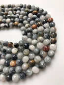 Eagle Hawk's eye faceted round beads 