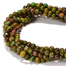Dark Brown Green Turquoise Smooth Round Beads Size 6-7mm 15.5'' Strand