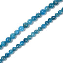 High Grade Natural Blue Apatite Smooth Round Beads Size 8mm 10mm 15.5'' Strand