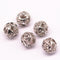 silver plated mirco pave clear zircon ball charm