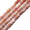 pink opal irregular faceted rondelle beads