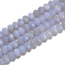Natural Blue Lace Agate Faceted Rondelle Beads Size 4x6mm 5x7mm 15.5'' Strand