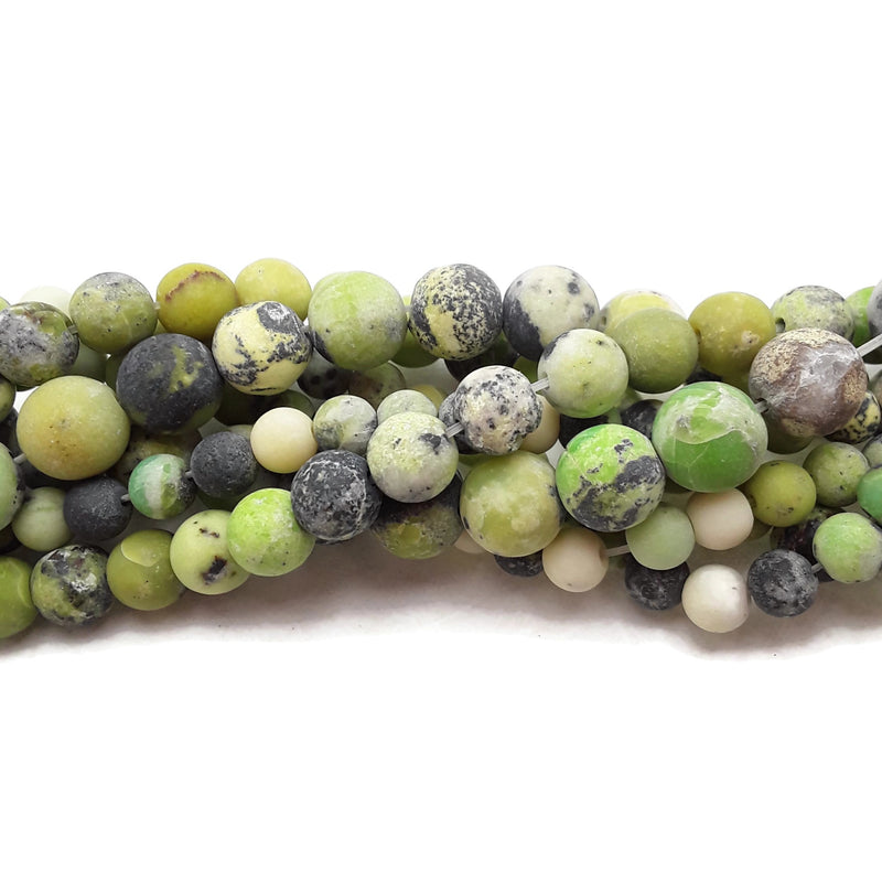 Light Green Chrysoprase Matte Round Beads 6mm 8mm 10mm 15.5" Strand