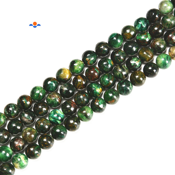 Natural Green Mica Smooth Round Beads Size 6mm 8mm 10mm 15.5'' Strand