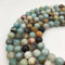 large hole multi color amazonite smooth round beads