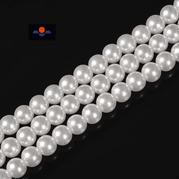 thumbnail image 2 of Peach Pink Glass Pearl Smooth Round Beads - 15.5" Strand, Multiple Sizes 3mm-12mm 2 of 6