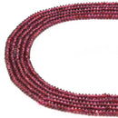 Natural Purple Garnet Faceted Rondelle Discs Beads Size 2x3mm 15.5" Strand
