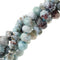 natural larimar irregular faceted rondelle beads