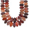 Red Botswana Agate Graduated Hexagon Points Size 10x25mm-13x30mm 15.5''Strand