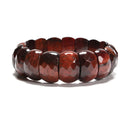 Red Tiger Eye Faceted Rectangle Beaded Bracelet Beads Size 12x20mm 7.5'' Length