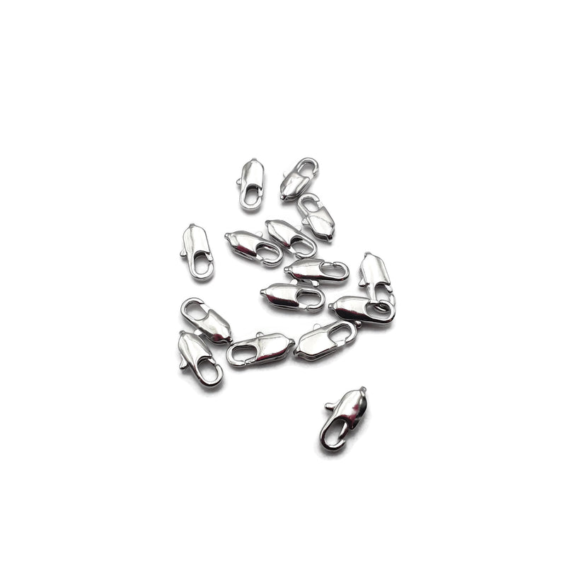 15pc Silver Plated Lobster Claw Clasp Size 5x12mm Sold Per Bag