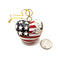 Cloisonne Christmas Tree Ornament US American Flag Heart Shape 2.5" Inches Tall