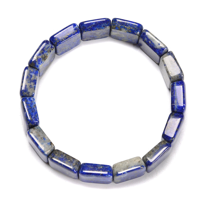Natural Lapis Double Drill Bracelet Square Shape Beads Size 14mm 7.5'' Length