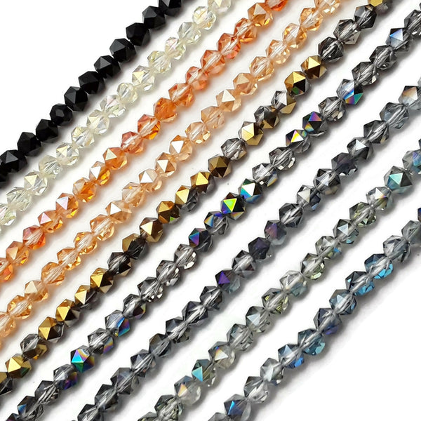 Crystal Glass Faceted Star Cut Round Beads 6mm 13" Strand