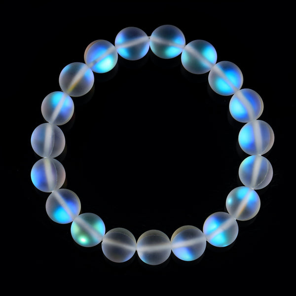 Mystic Glass Beads, Rainbow Mermaid Iridescent Round Beads, 6mm