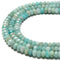 Blue Green Amazonite Hard Cut Faceted Rondelle Beads Size 5x8mm 15.5" Strand