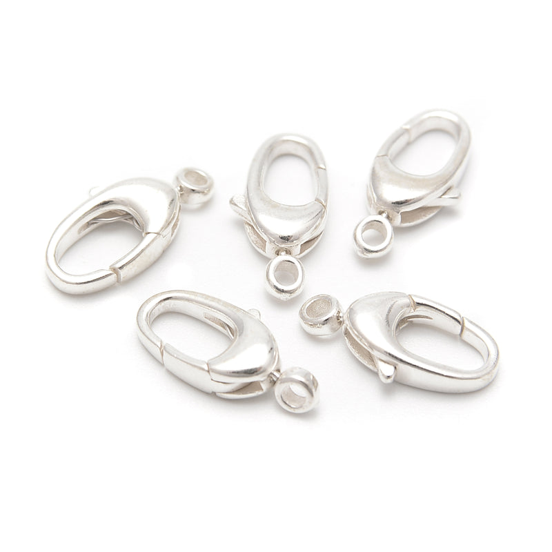 925 Sterling Silver Oval Shape Clasp Size 7x16mm 3Pcs Per Bag