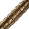 Vintage Acrylic Antique Etched Gold Drum Barrel Beads 18x20mm 15.5" Strand