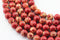 large hole red sea sediment jasper smooth round beads