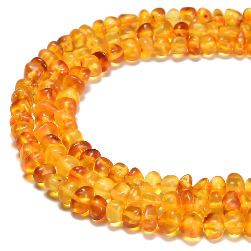 Genuine Amber Pebble Nugget Beads Size 7-8mm 15.5'' Strand